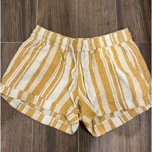 Yellow and White High Waisted Stripped Shorts